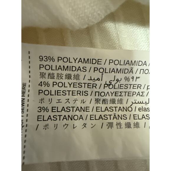 Mango MNG White Ribbed Knit Long Sleeve Button Turtleneck Sweater Top Size L - Picture 4 of 4